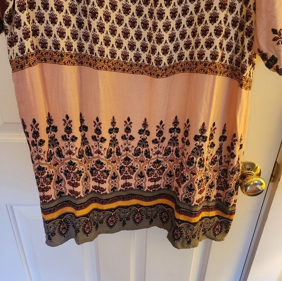 Angie open front kimono pink paisley boho  size large beach vacation - Picture 8 of 8